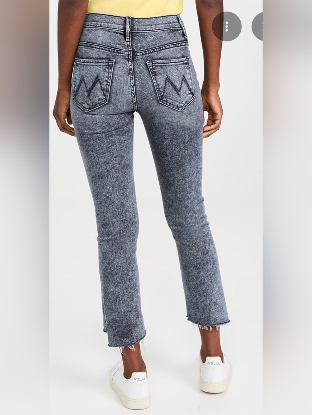 Mother The Insider Crop Step Fray Black Train Stops Wash High Rise Jeans Size 29